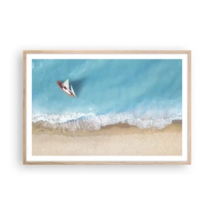 Poster in light oak frame - On the Border of Blue and Gold - 91x61 cm