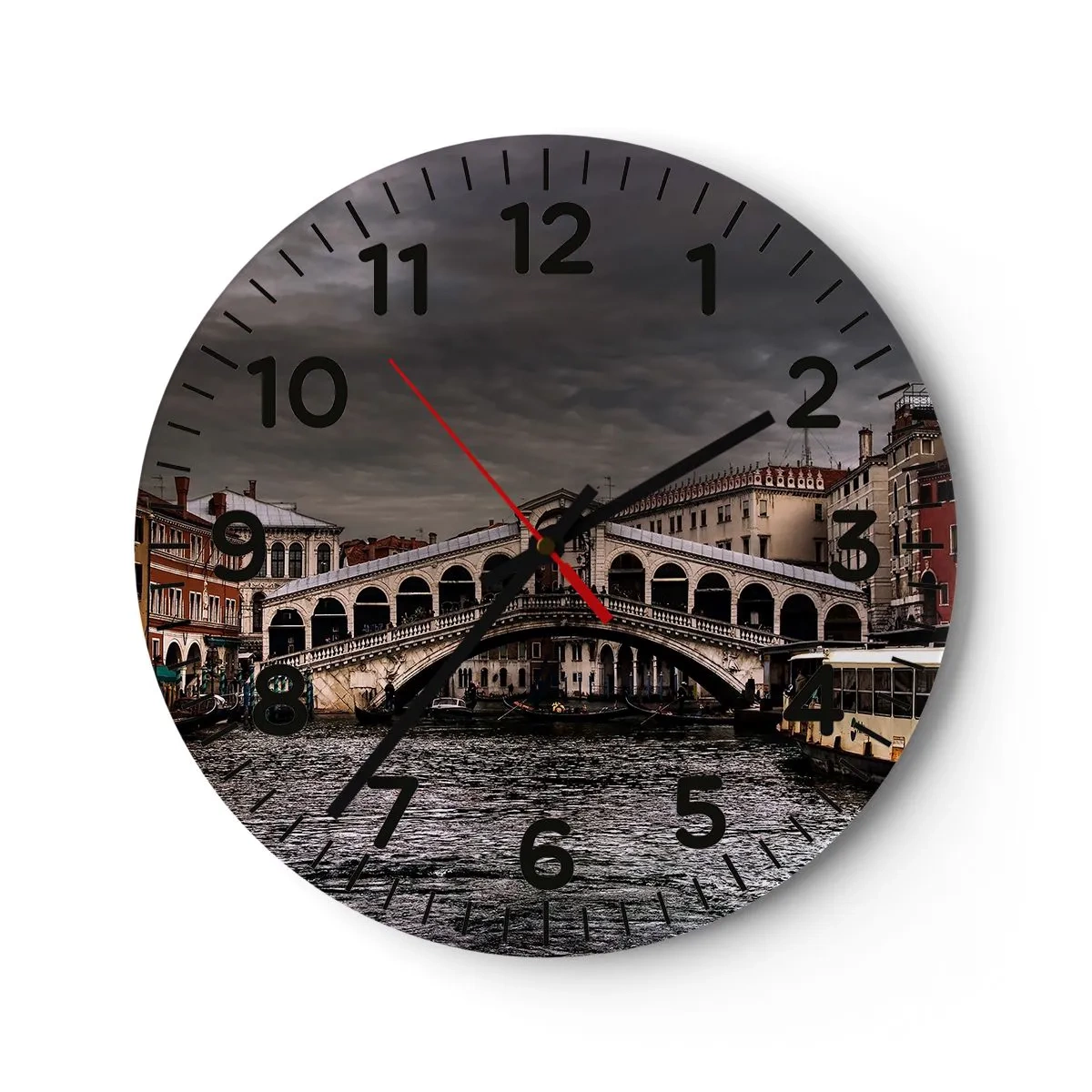 Wall clock - Clock on glass - Promise of a Venetian Evening - 30x30 cm