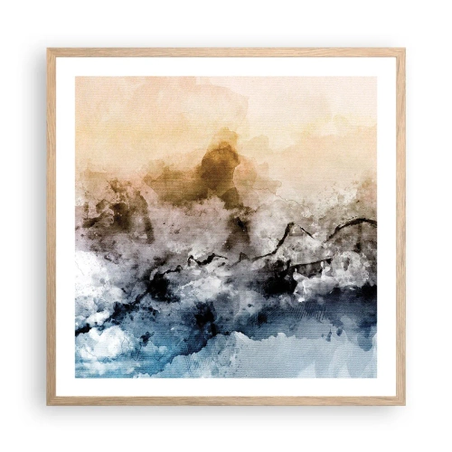 Poster in light oak frame - Drowned in Fog - 60x60 cm