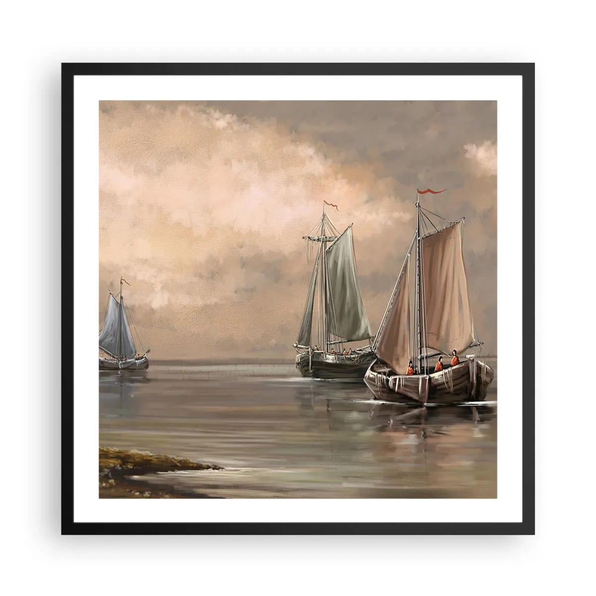 Poster in black frame - Return of Sailors - 60x60 cm