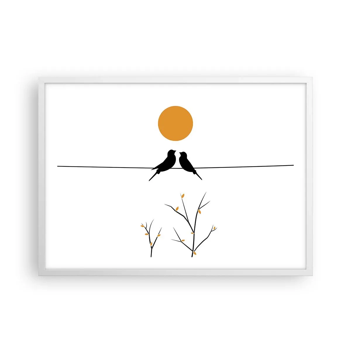 Poster in white frmae - Nightingale Evening - 70x50 cm