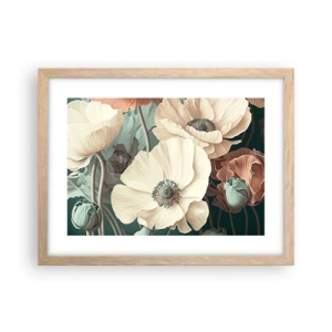 Poster in light oak frame - Whisper of the Poppies - 40x30 cm