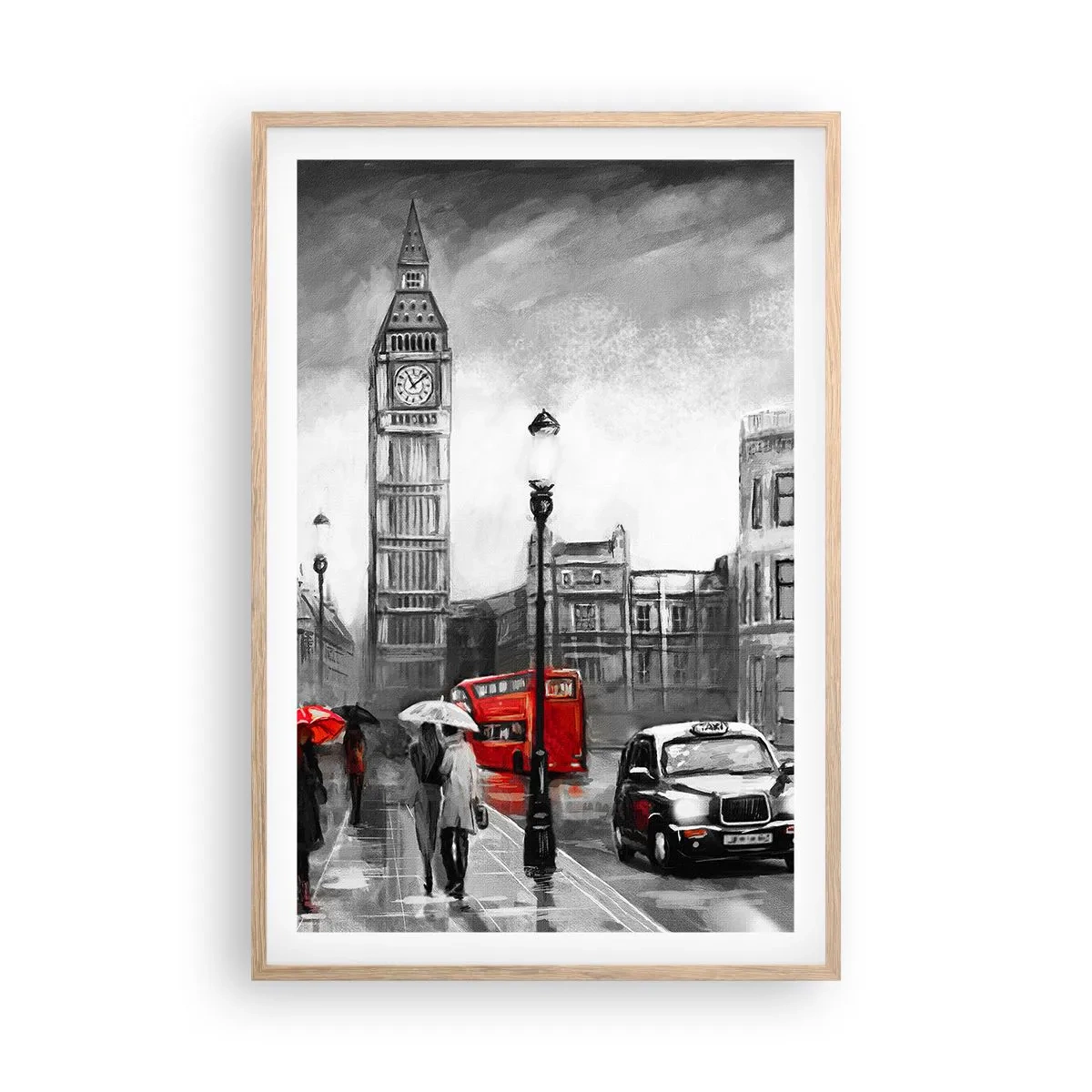 Poster in light oak frame - Not Such a Grey City - 61x91 cm