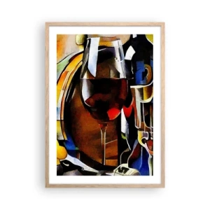 Poster in light oak frame - And The World Fills With Colours - 50x70 cm