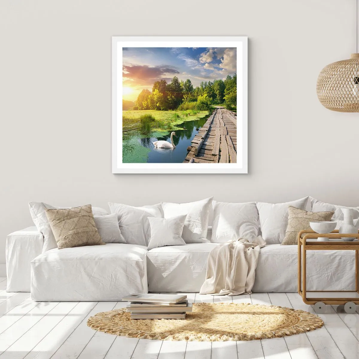 Poster in white frmae - Summer Everywhere - 60x60 cm