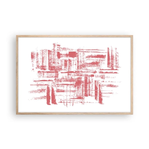 Poster in light oak frame - Red City - 91x61 cm
