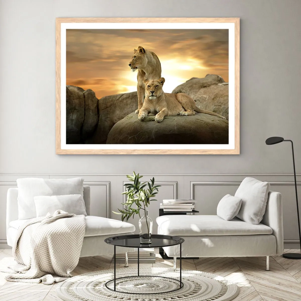 Poster in light oak frame - Royal Majesty - 50x40 cm