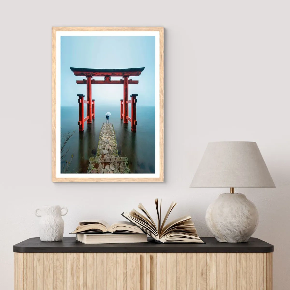 Poster in light oak frame - Japanese Musings - 40x50 cm