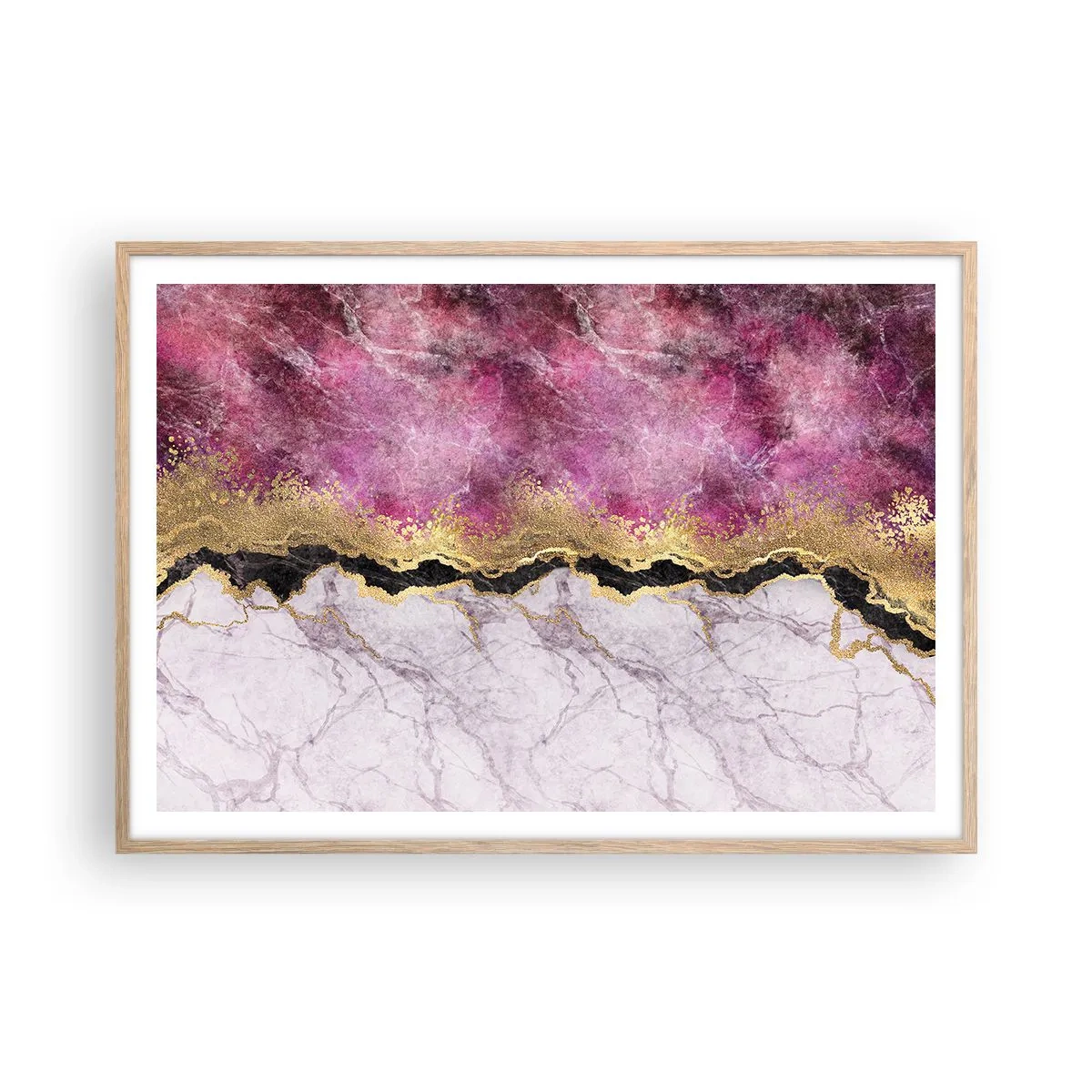 Poster in light oak frame - On the Border - 100x70 cm