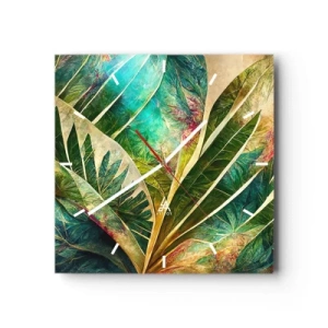 Wall clock - Clock on glass - Colours of the Tropics - 40x40 cm