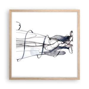 Poster in light oak frame - Study of Touch - 50x50 cm