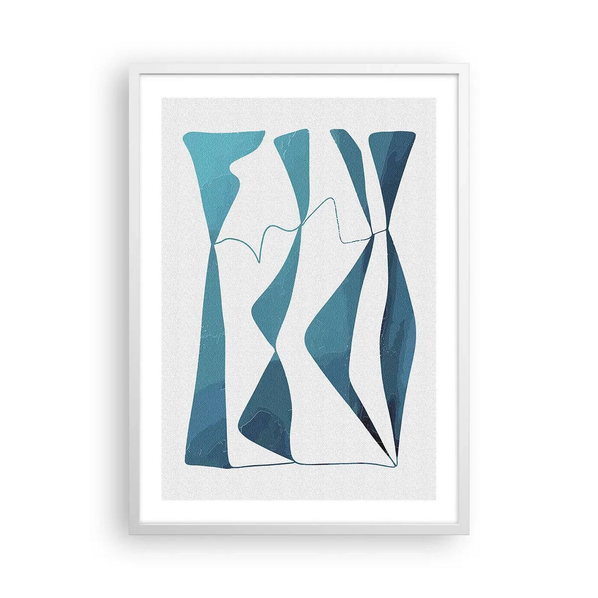 Poster in white frmae - Abstract: Turquoise Relation - 50x70 cm