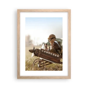 Poster in light oak frame - Take off for a Dream - 30x40 cm