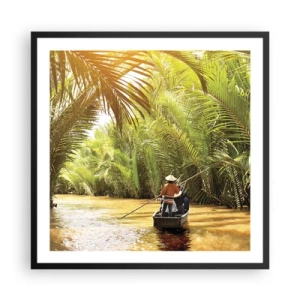 Poster in black frame - Through a Palm Ravine - 60x60 cm
