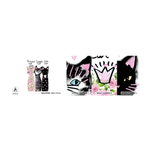 Photo Wallpaper Sample Standard Eco - There Were Three Kittens - For children, Cat, Animals - 100x30 cm