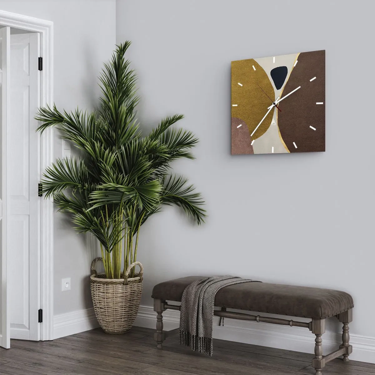 Wall clock - Clock on glass - Abstract - Place in sSace - 30x30 cm