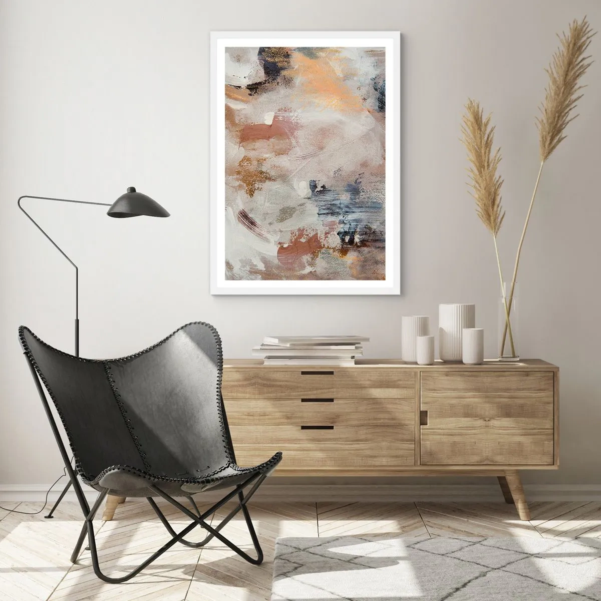 Poster in white frmae - Foggy Abstract - 40x50 cm