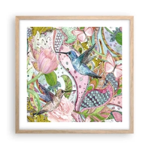 Poster in light oak frame - Entwined in the Vines - 50x50 cm