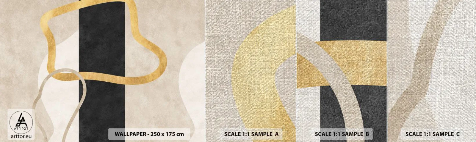 Photo Wallpaper Sample Premium Canvas - Shapes in Loops - Art Deco, Minimalism, Abstractionism - 100x30 cm