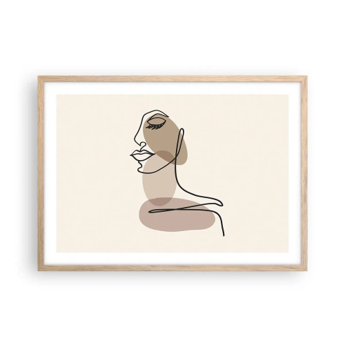 Poster in light oak frame - Listening to Herself - 70x50 cm