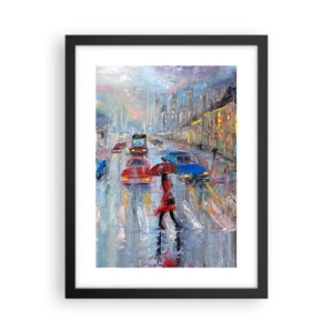 Poster in black frame - Rainy Afternoon in a City - 30x40 cm