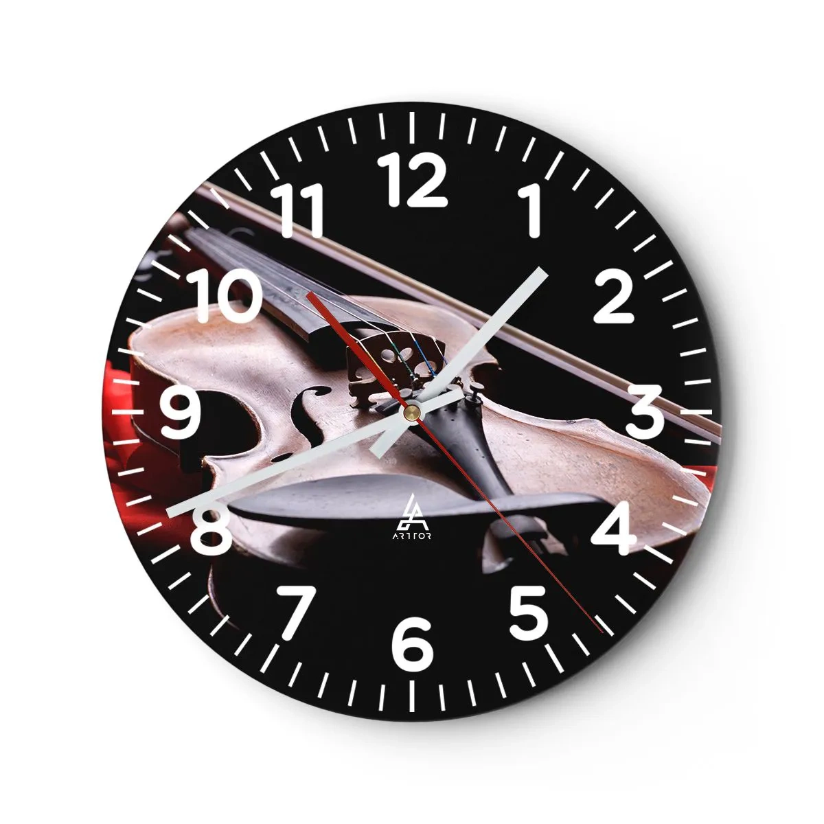 Wall clock - Clock on glass - Music of Feelings - 30x30 cm