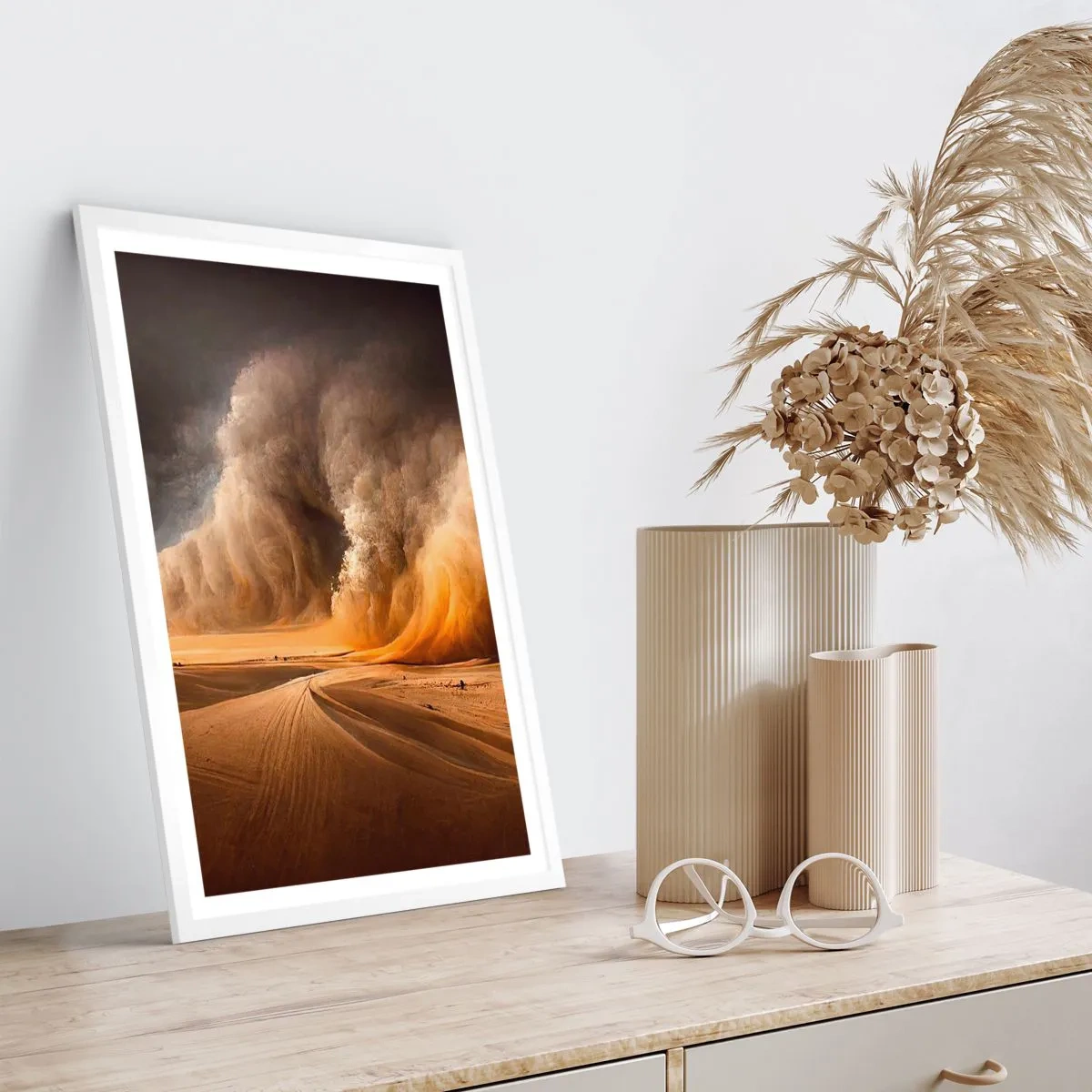 Poster in white frmae - Rage of the Desert - 70x100 cm