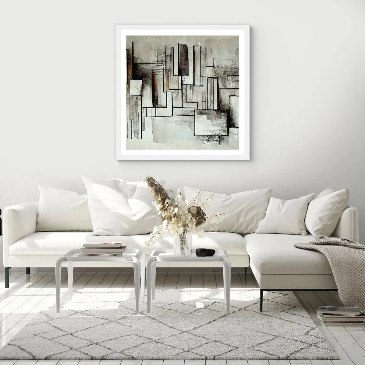 Poster in white frmae - Power of Simplicity - 40x40 cm