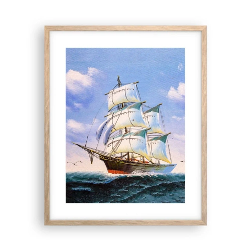 Poster in light oak frame - Proudly with Wind - 40x50 cm