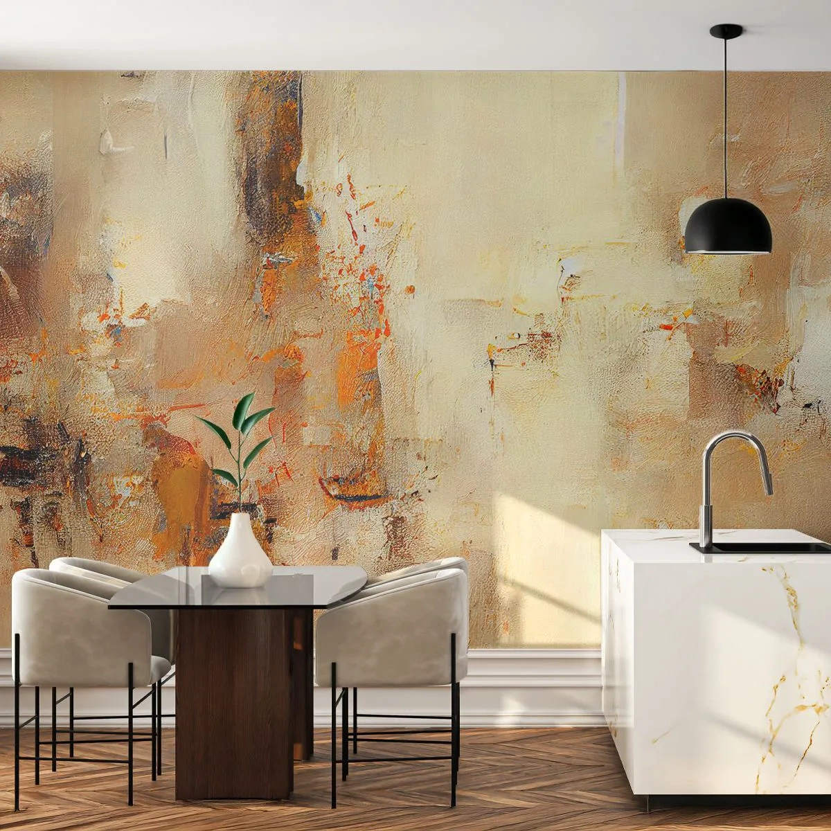 Photo Wallpaper Premium Sand - Soul of Amber - Abstraction, Piece, Minimalism - 250x175 cm