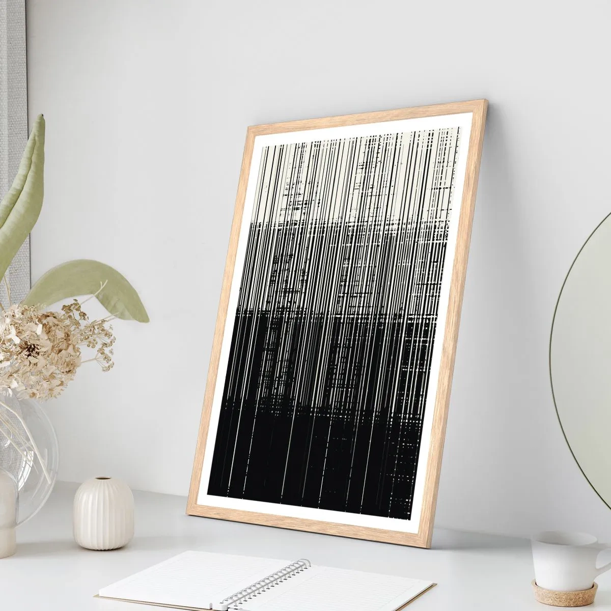 Poster in light oak frame - Waves and Vibrations - 61x91 cm