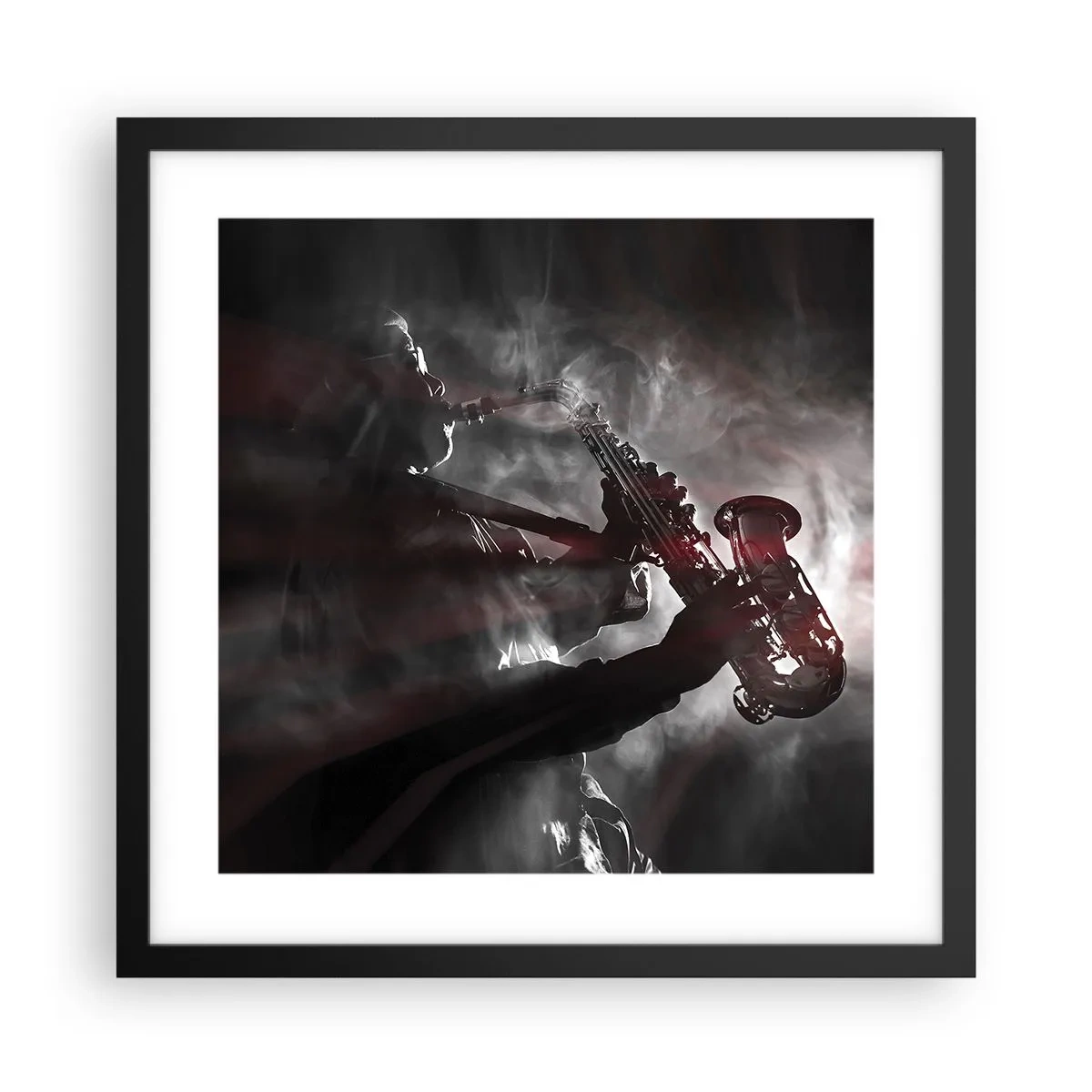 Poster in black frame - Lost in the Fog of Jazz - 40x40 cm