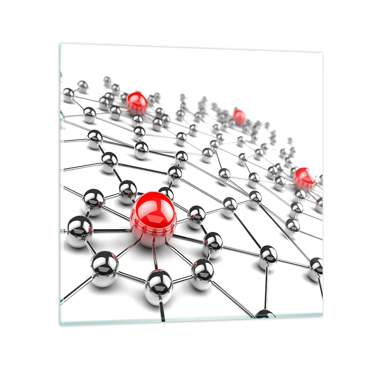 Glass picture - Silver Net - 70x70 cm