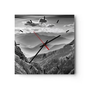 Wall clock - Clock on glass - All the Way to the Horizon - 40x40 cm