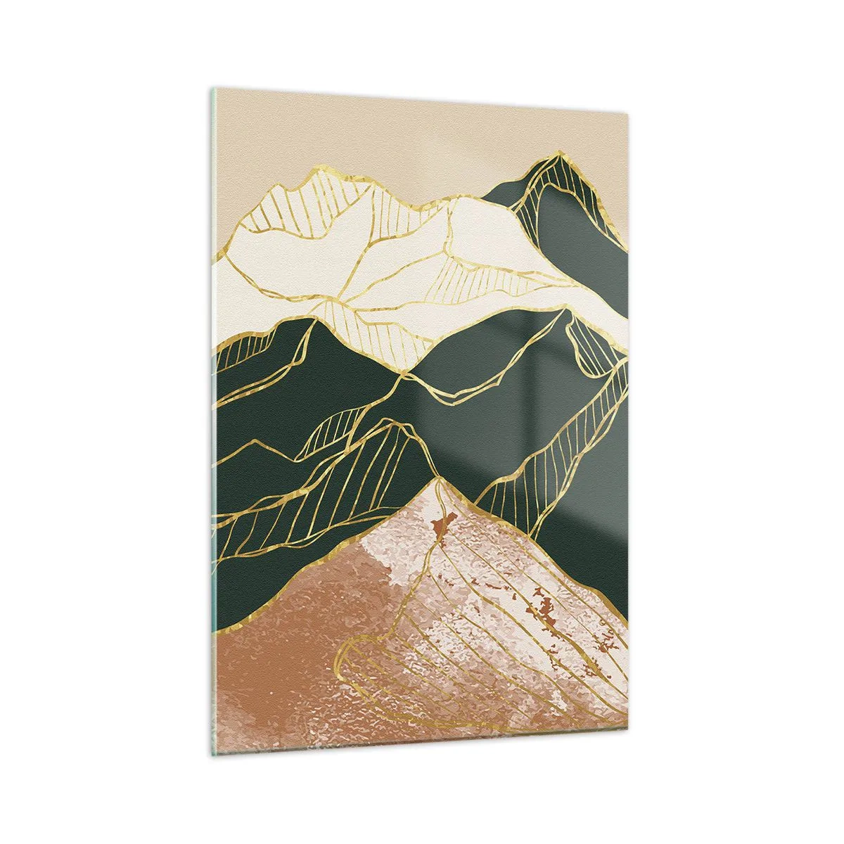 Glass picture - Golden Peaks - 50x70 cm