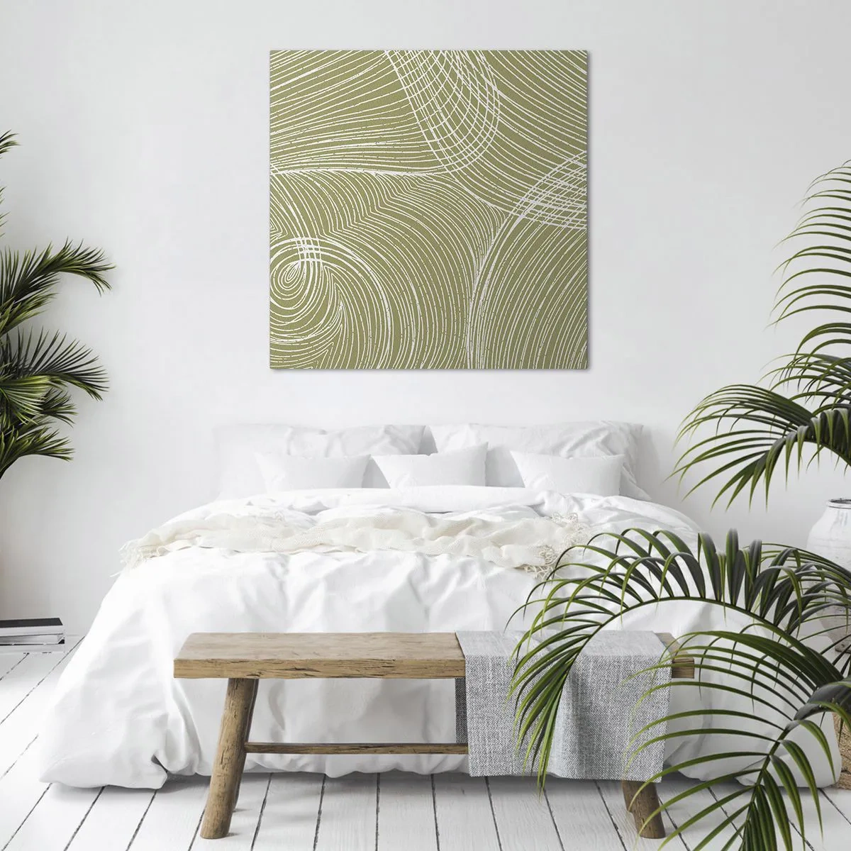 Canvas picture - Intricate Abstract in White - 40x40 cm