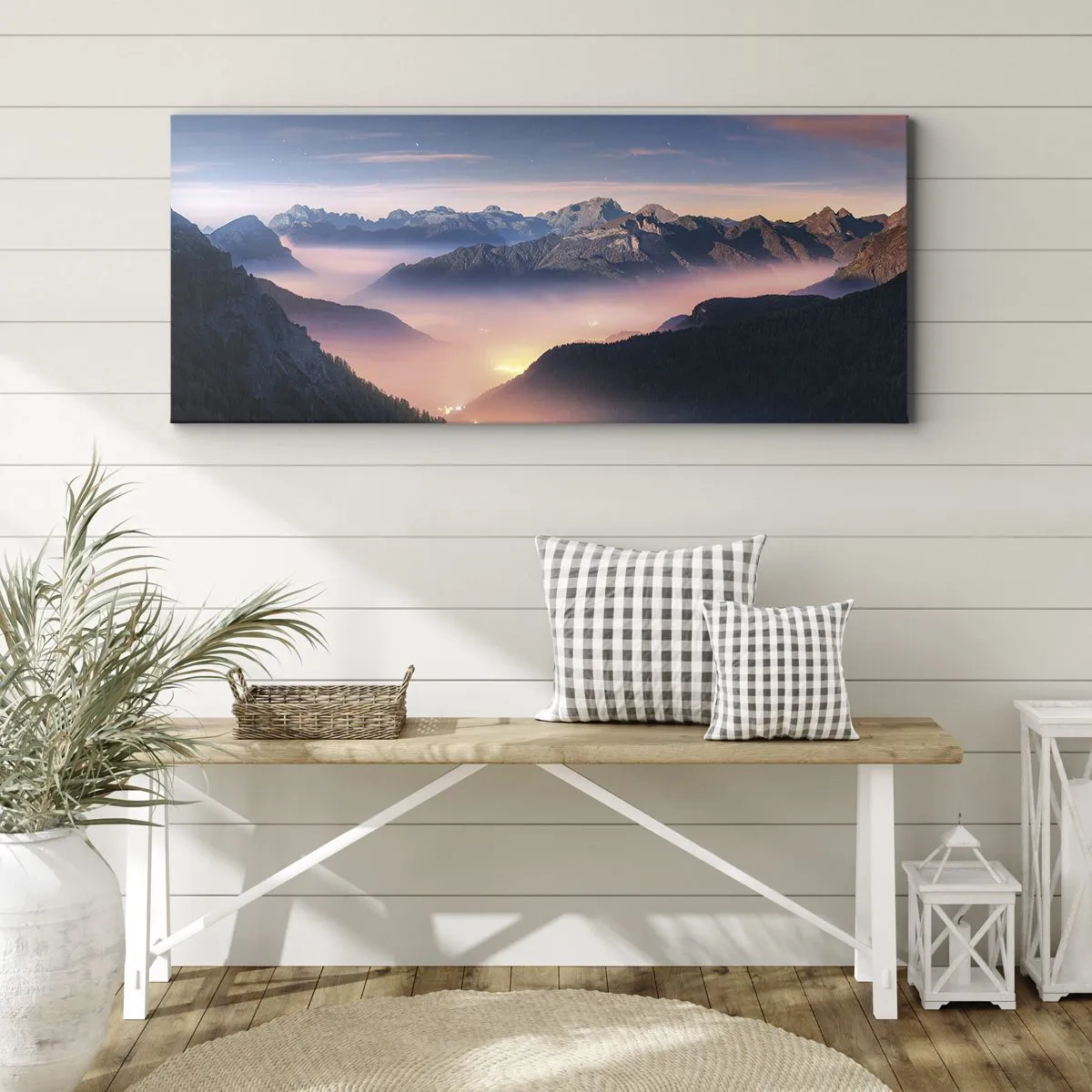 Canvas picture - Light in the Valleys - 140x50 cm