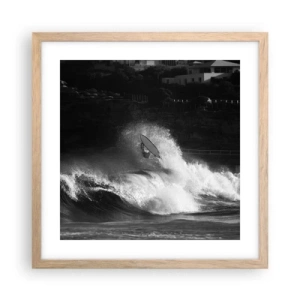 Poster in light oak frame - Challenge Accepted! - 40x40 cm