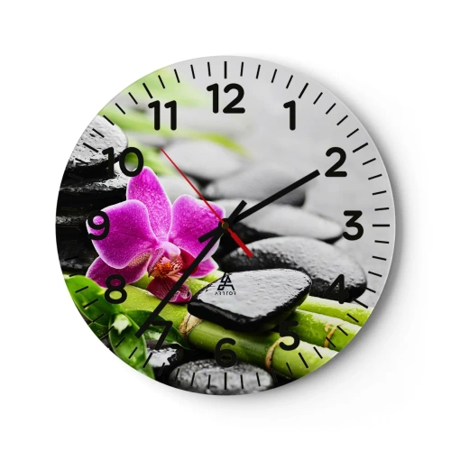 Wall clock - Clock on glass - In a Peaceful Balance - 30x30 cm