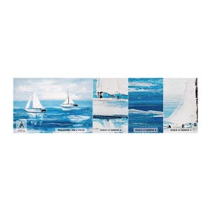Photo Wallpaper Sample Premium Canvas - With a Friend by the Side - Landscape, Sailboats, Nautical - 100x30 cm