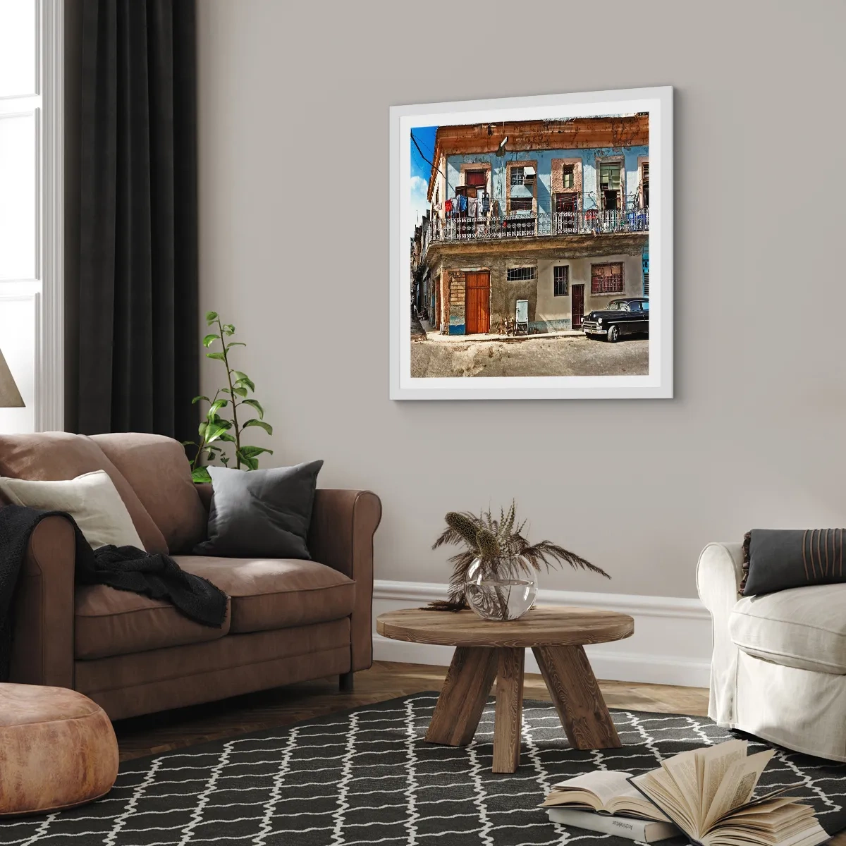 Poster in white frmae - Havana Style - 60x60 cm