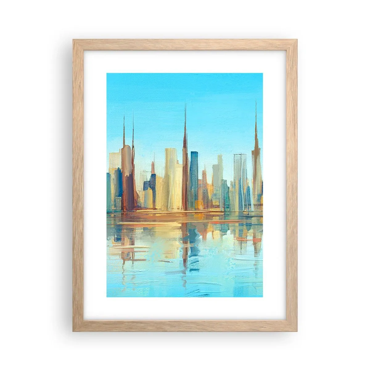 Poster in light oak frame - Sunny Metropolis - 30x40 cm
