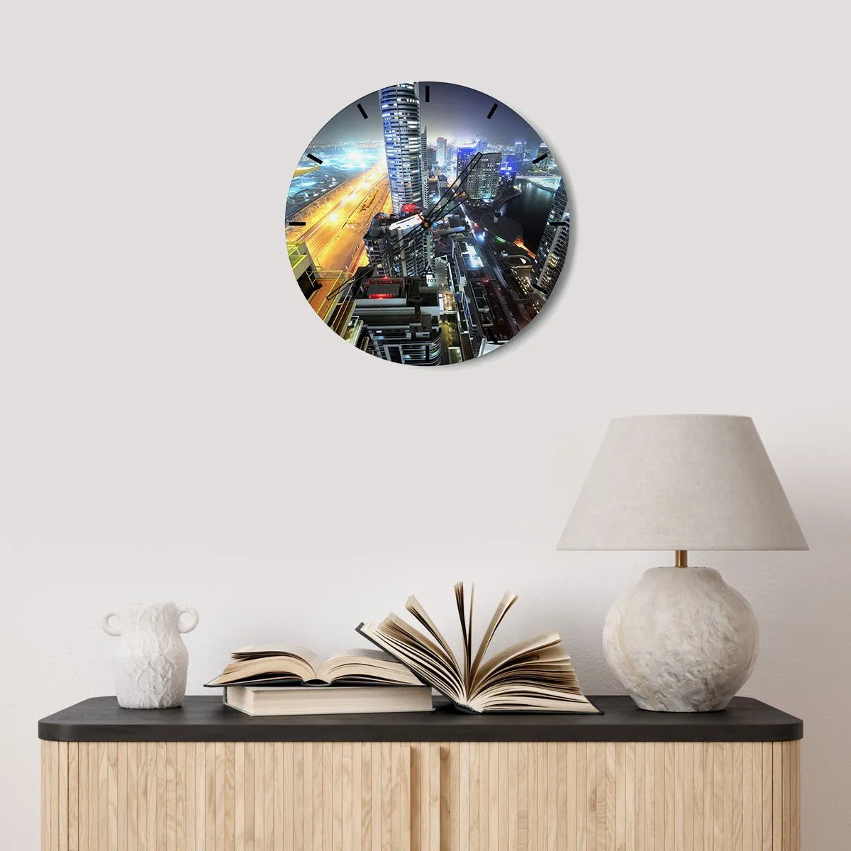 Wall clock - Clock on glass - Miracle in the Desert - 30x30 cm