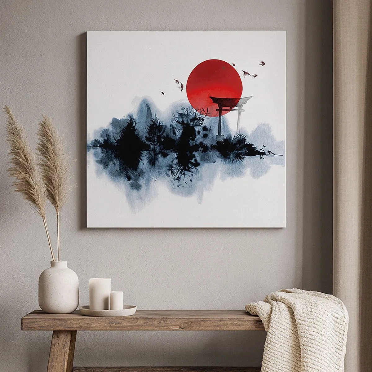 Canvas picture - Japanese View - 30x30 cm