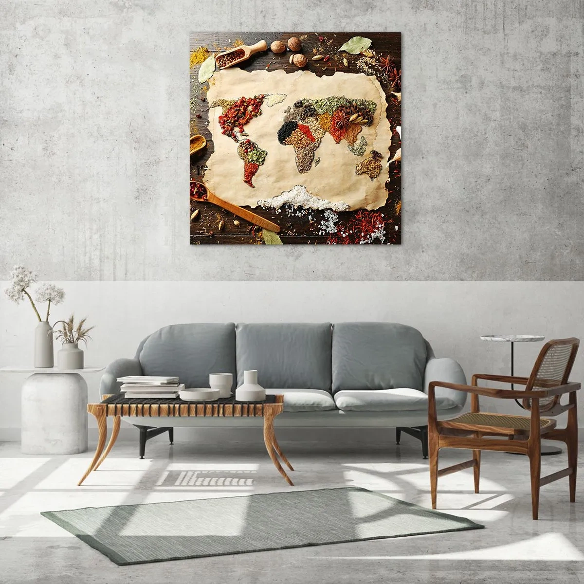 Glass picture - All Flavours of the World - 70x70 cm