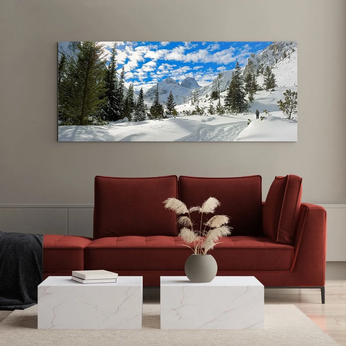 Glass picture - In Snow and in the Sun - 90x30 cm