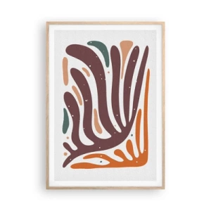 Poster in light oak frame - Radiant Organic Composition - 70x100 cm