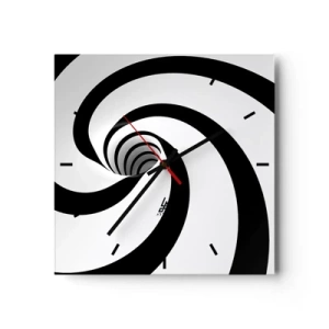 Wall clock - Clock on glass - Let the Whirl Draw You in? - 40x40 cm