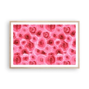 Poster in light oak frame - Roses at the Bottom and at the Top - 91x61 cm