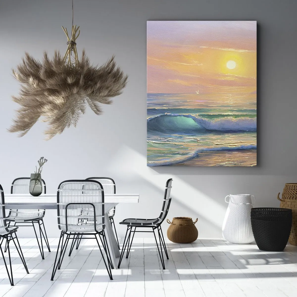 Canvas picture - Turquoise Song of the Waves - 65x120 cm